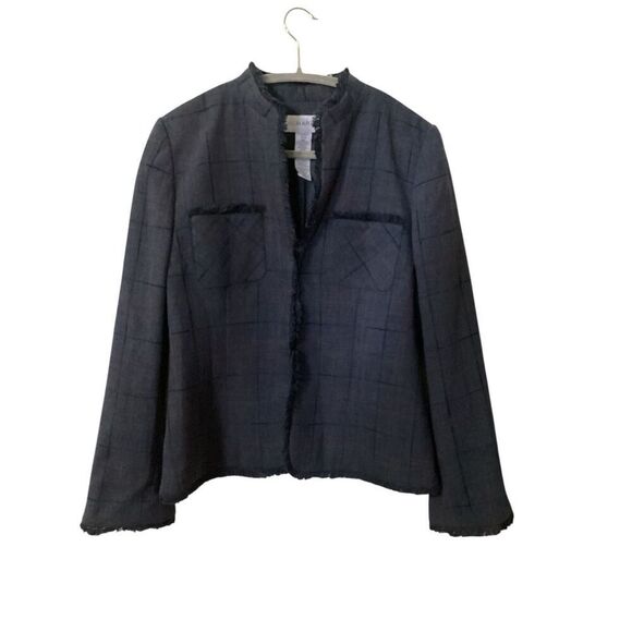 Sag harbor Blazer Women’s 8 Navy Blue Plaid Jacket - Picture 1 of 9